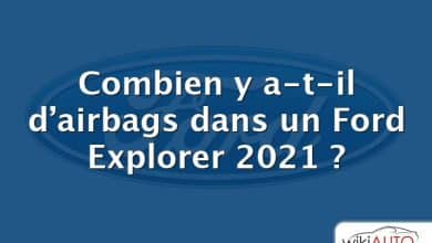 Combien y a-t-il d’airbags dans un Ford Explorer 2021 ?